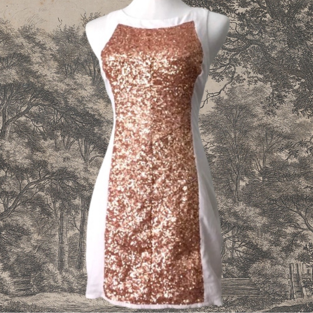 Keepsake the Label rose gold bridal sequin dress